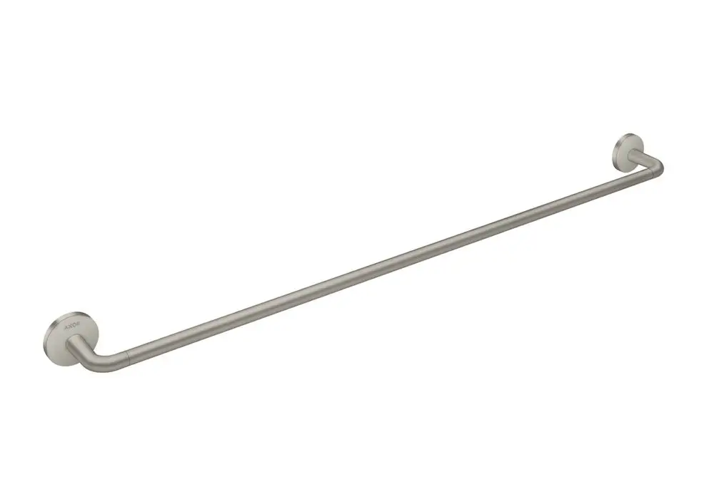 Edelstahl-Handtuchhalter von AXOR, gerades Design mit runden Wandhaltern. Unauffällige Montage für Badezimmernutzung.